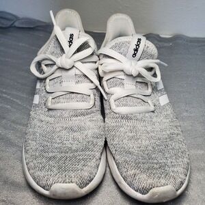 Adidas Cloudfoam Pure Running Shoes‎ Sneakers White Grey Womens Size 7 Athletic